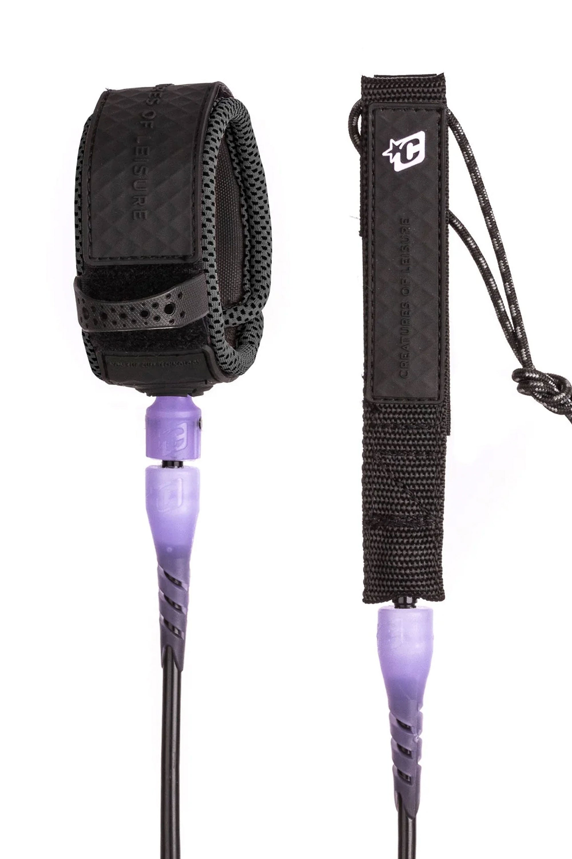 Creatures Pro 6' Leash Black Lavender | Shop at PUKAS – PUKAS SURF