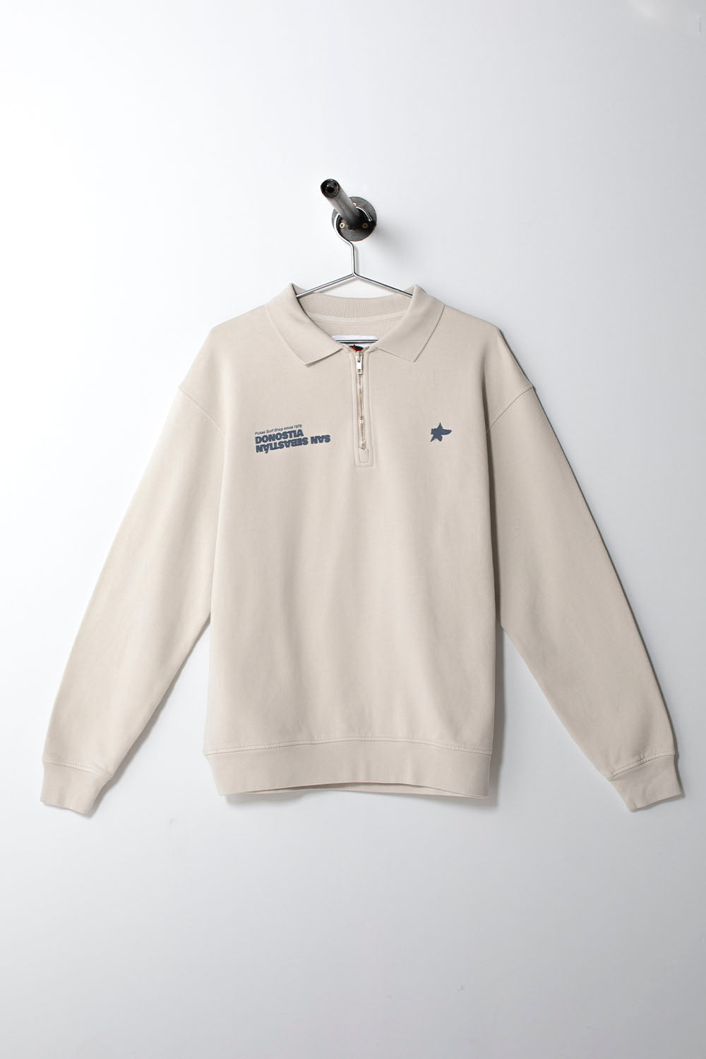 PUKAS SURF SHOP San Sebastian Half Zip Crew Ice Grey | Shop at