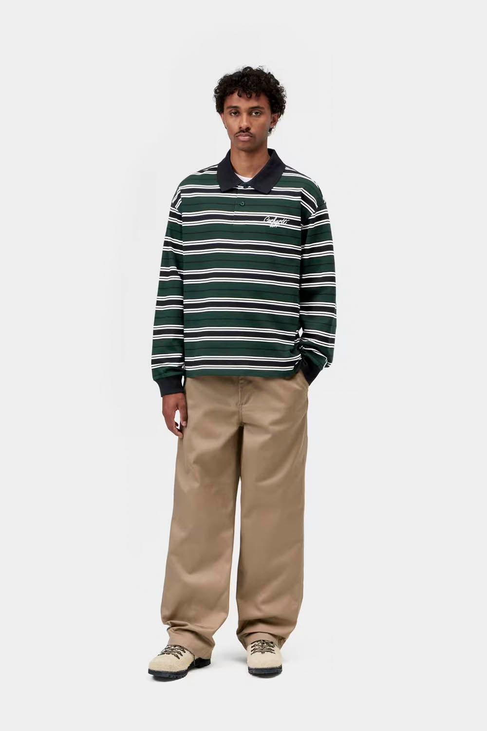 CARHARTT WIP Devitt Rugby LS Shirt Dark Scarab | Shop at PUKAS