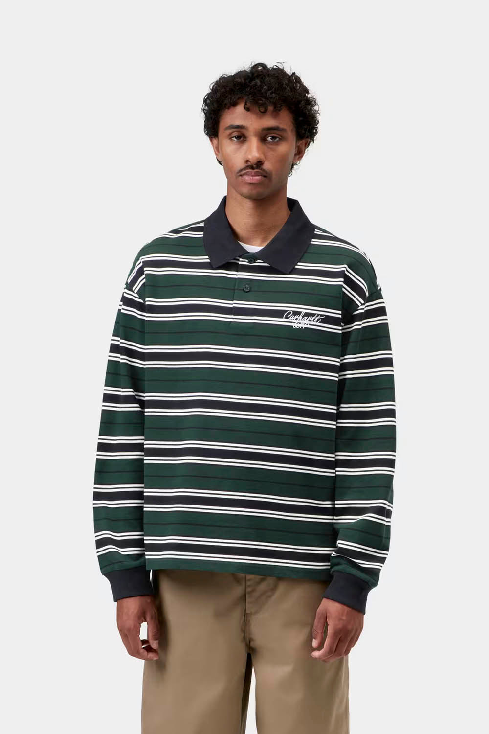 CARHARTT WIP Devitt Rugby LS Shirt Dark Scarab | Shop at PUKAS