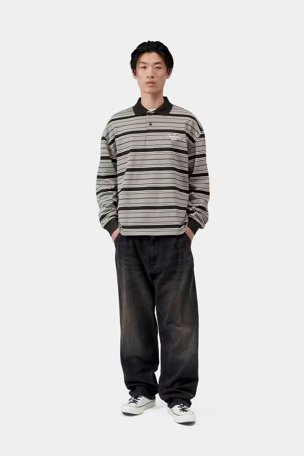 CARHARTT WIP Devitt Rugby LS Shirt Shady Grey | Shop at PUKAS SURF