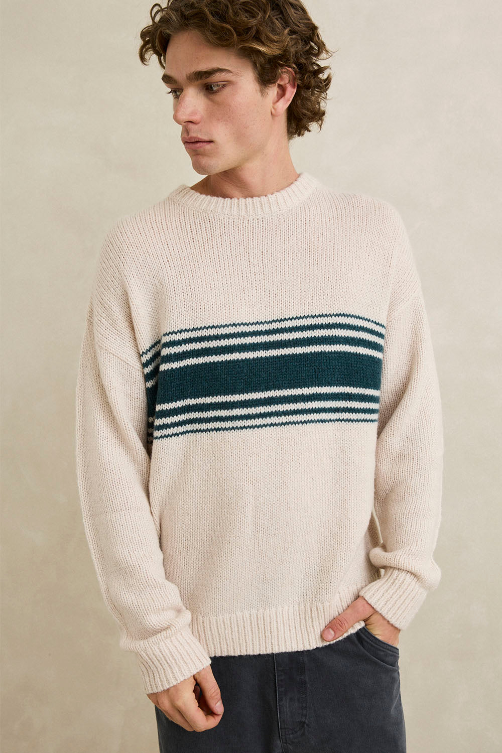 RHYTHM Strata Knit Men's Stripe Sweater | Shop at Pukas Surf Shop