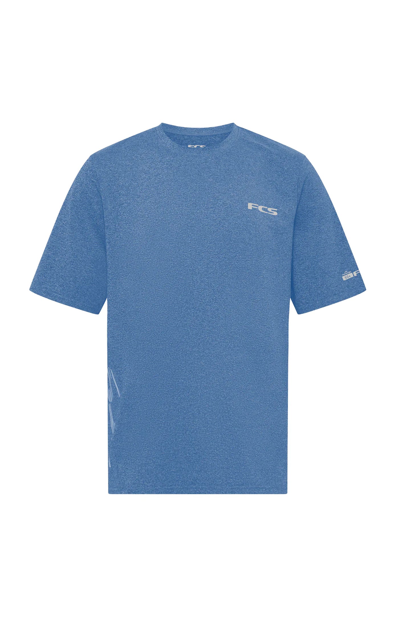 Pukas Surf Shop Man Tee FCS Uv Surf Heather Tranquil Blue