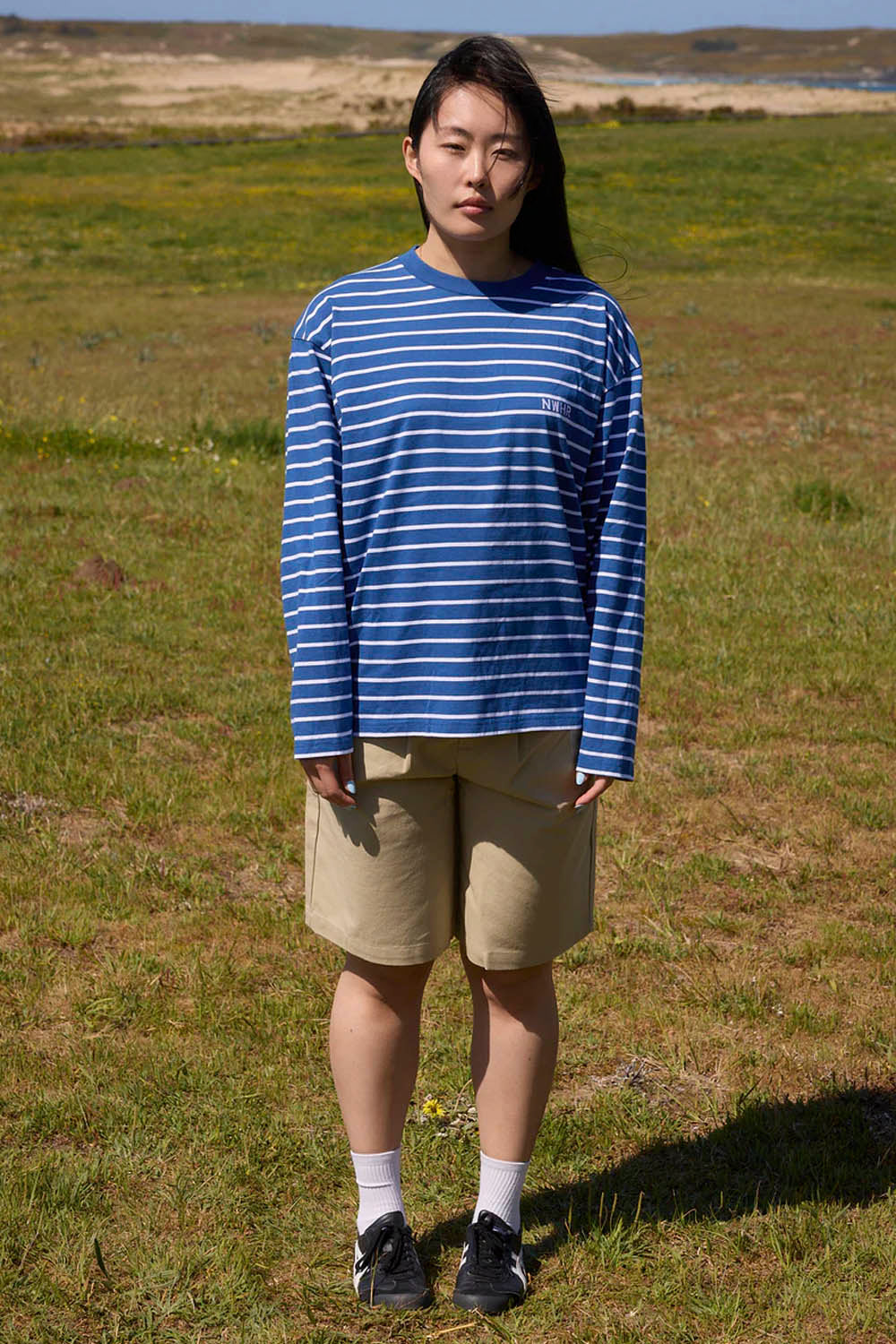 NOWHERE Striped Long Sleeve Tee Blue | Shop at PUKAS SURF SHOP