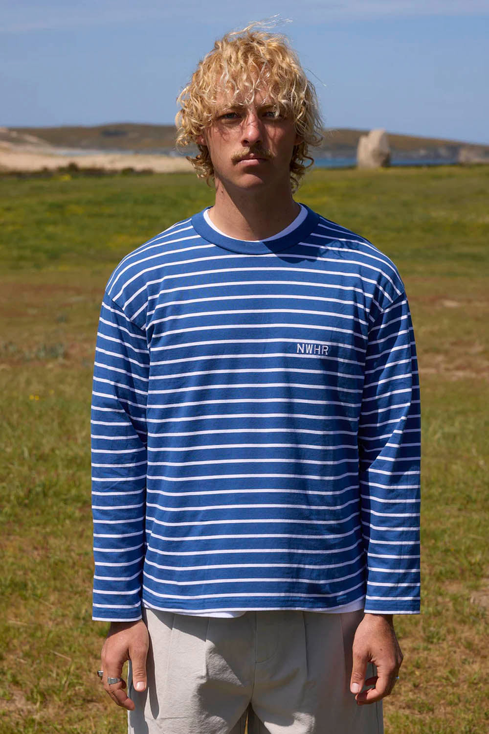 NOWHERE Striped Long Sleeve Tee Blue | Shop at PUKAS SURF SHOP