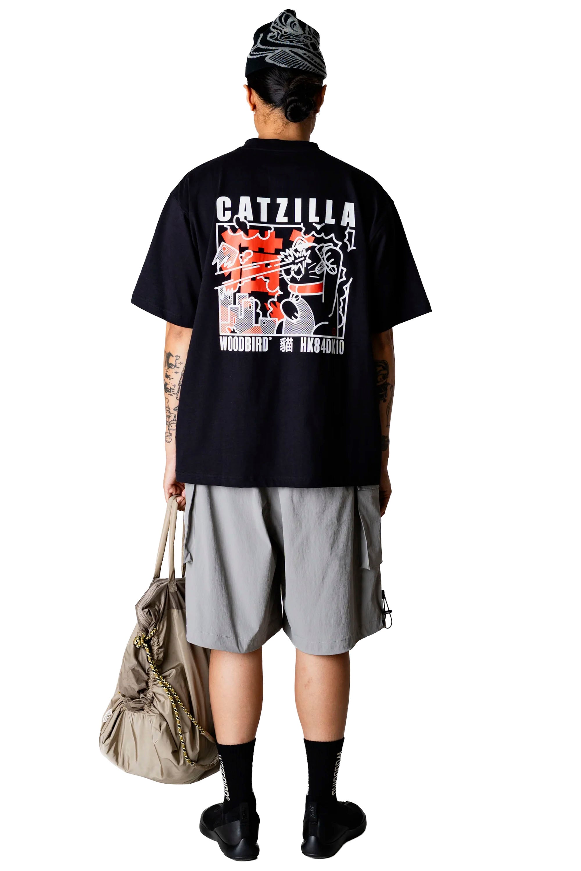 WOODBIRD Wbbaine Zilla Tee Black Catzilla | Shop at PUKAS SURF SHOP