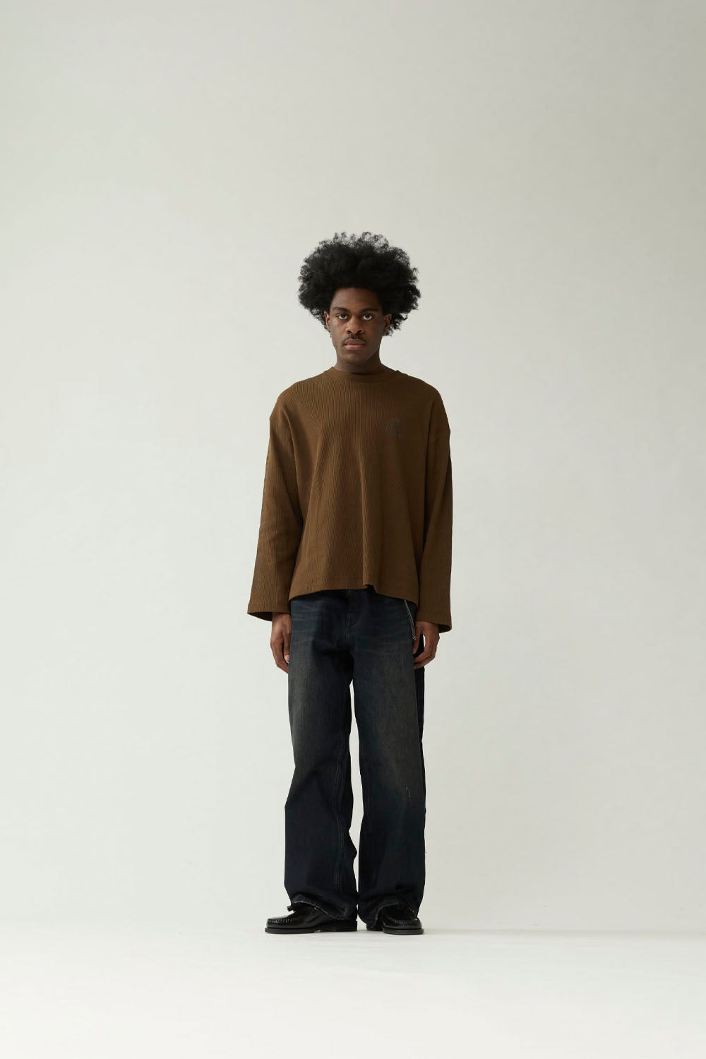 NEW AMSTERDAM Longsleeve Waffle Tee Brown | Shop at PUKAS SURF SHOP
