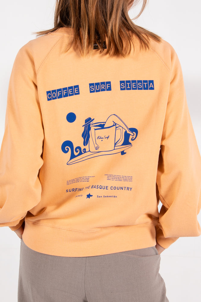 Pukas-Surf-Shop-Surfing-with-amigos-woman-coffee-surf-hoodie-orange