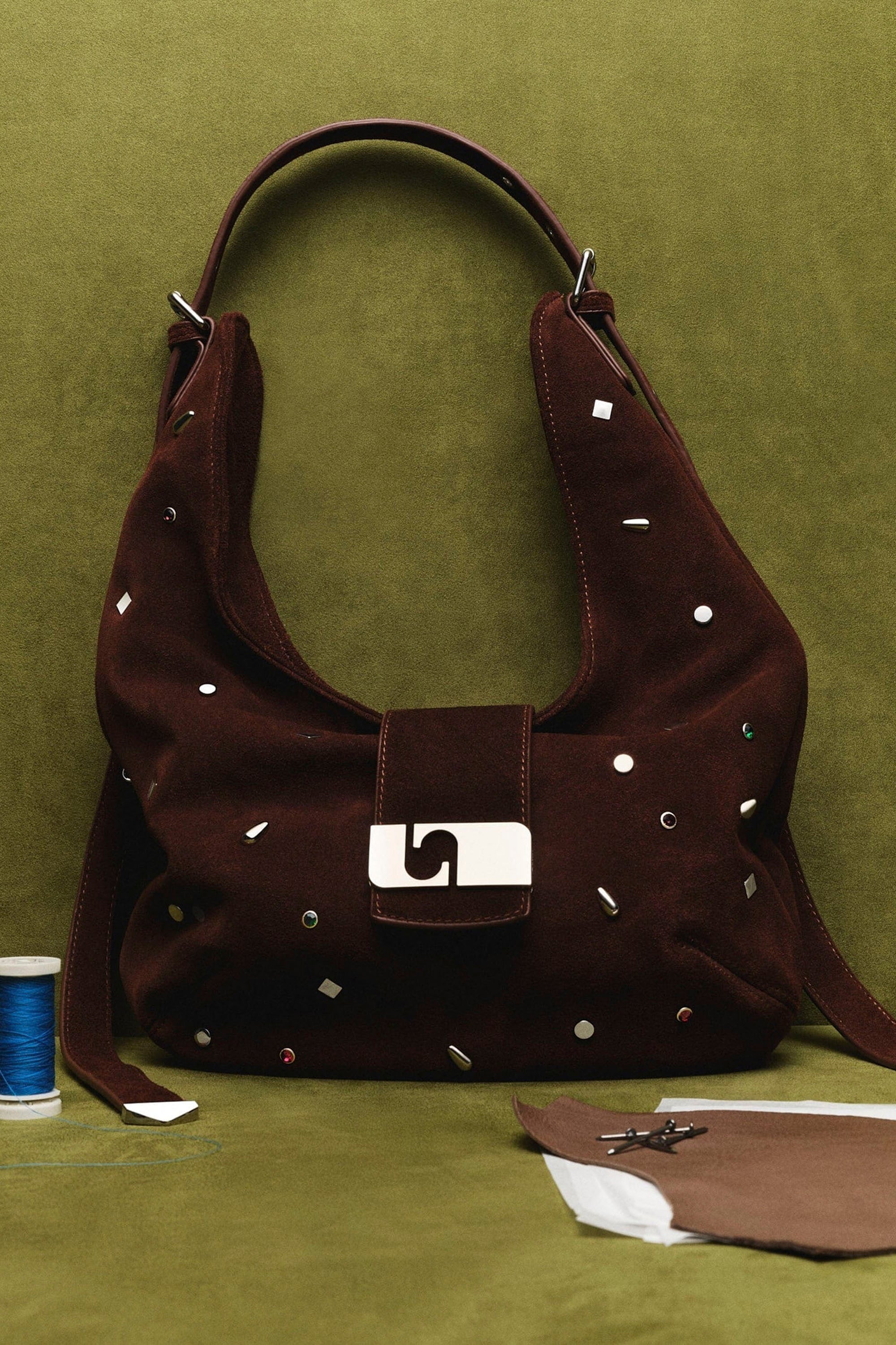 ＆her Suede Studs Bag 限定 LAAGAM Vixen Brown Suede Studs Bag | Shop at PUKAS SURF SHOP