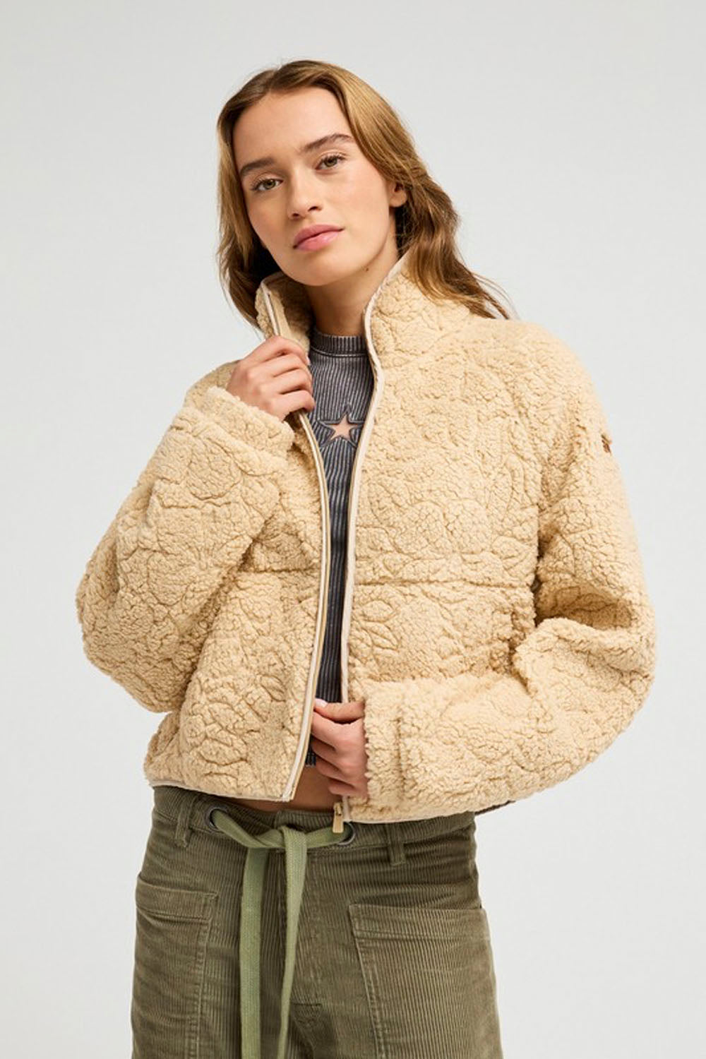 ROXY Blurry Cloud Polar Fleece Pebble | Shop at PUKAS SURF SHOP