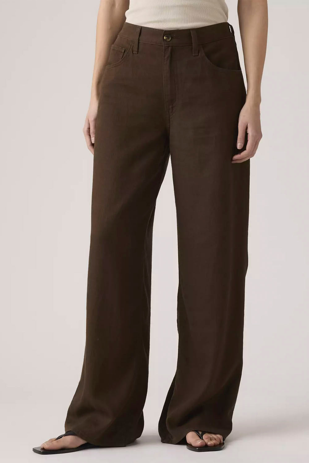 LEVIS Cinch Wide Leg Hot Fudge Linen Trousers | Shop at PUKAS SURF