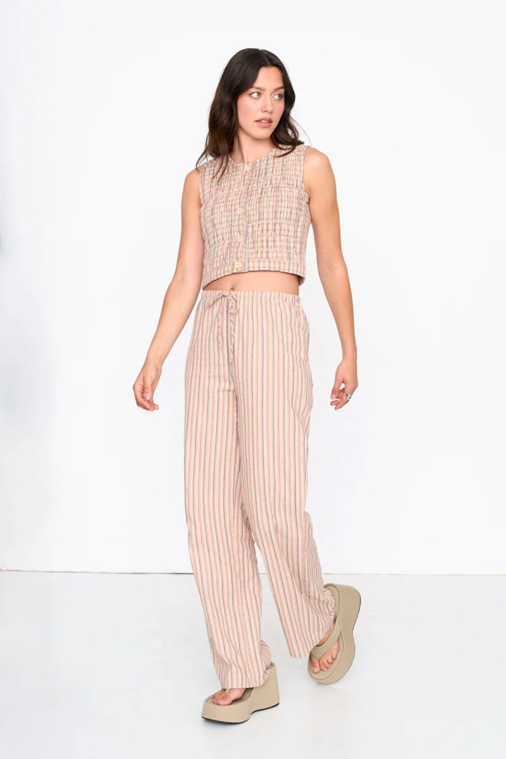 24Colours Striped Pants Multi Stripes | Shop at PUKAS SURF SHOP