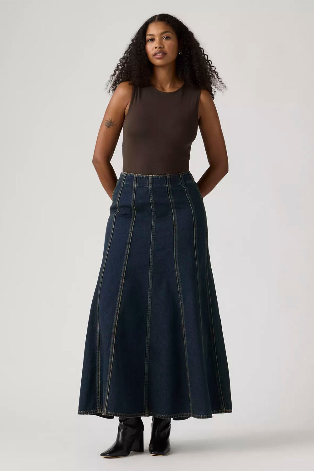 TROMPE L’OEIL SEMI FLARE SKIRT LEVIS Seamed Flare Skirt High Vibration Clean | Shop at PUKAS SURF