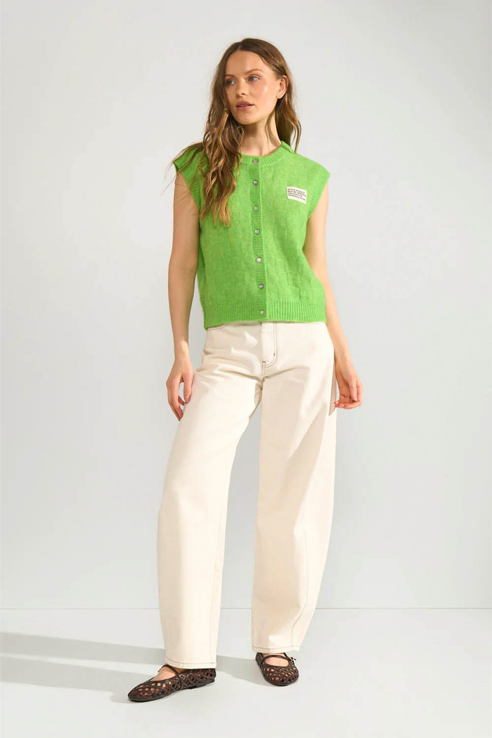NÜMPH Nuriette Check Vest Jasmine Green | Shop at PUKAS SURF SHOP
