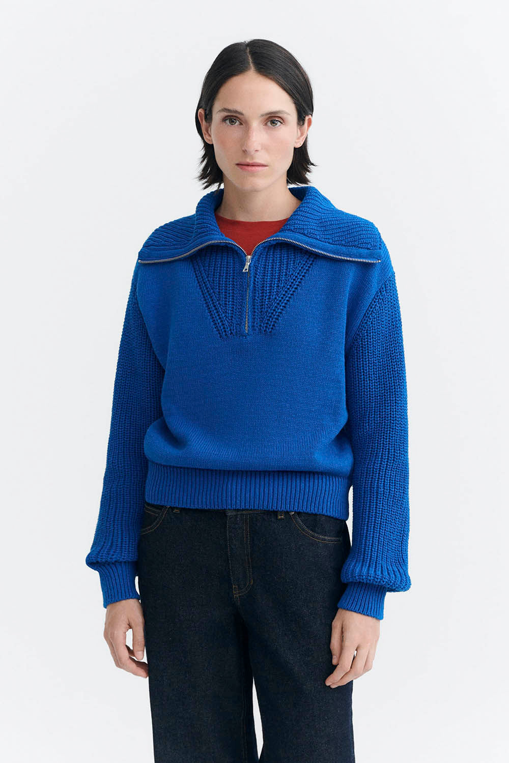 THINKING MU Tanit Knitted Sweater Royal Blue | Shop at PUKAS SURF SHOP