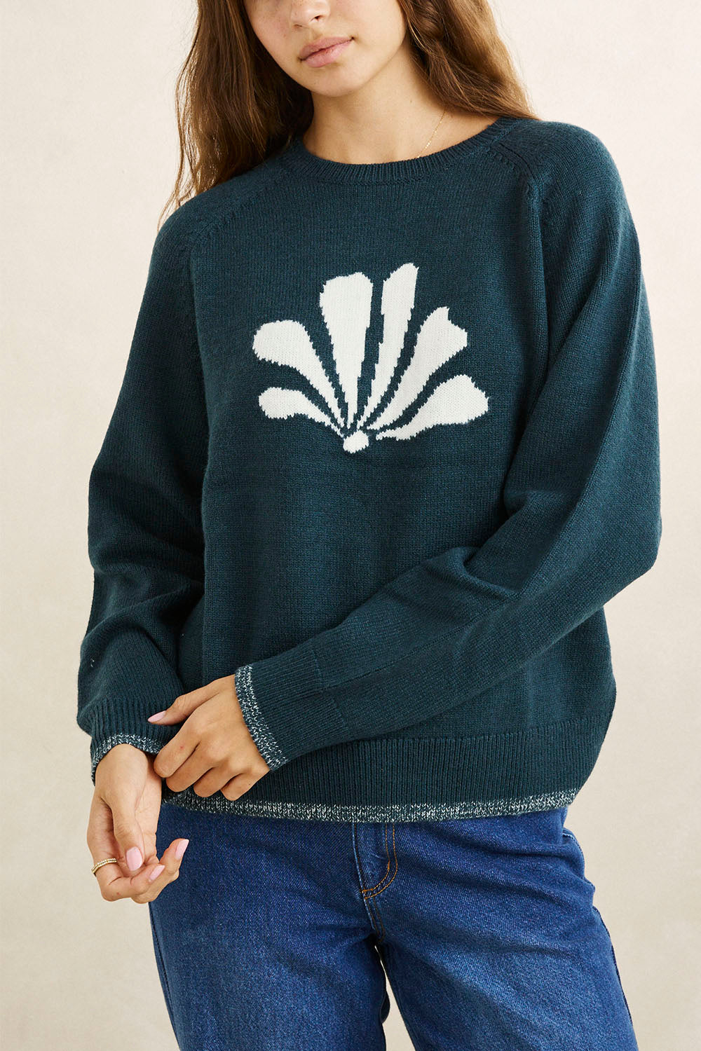 RHYTHM Bayside Crew Neck Knit – Shell Sweater | Shop at PUKAS SURF