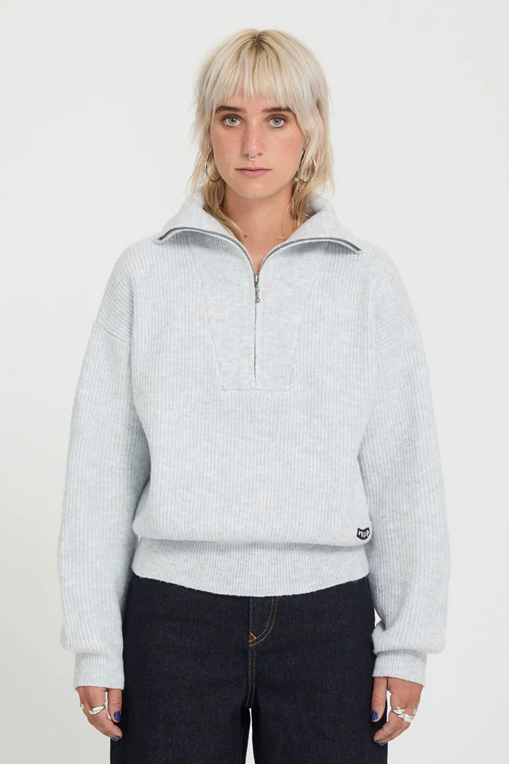 VOLCOM Voltrane Sweater Bone Heather | Shop at PUKAS SURF SHOP