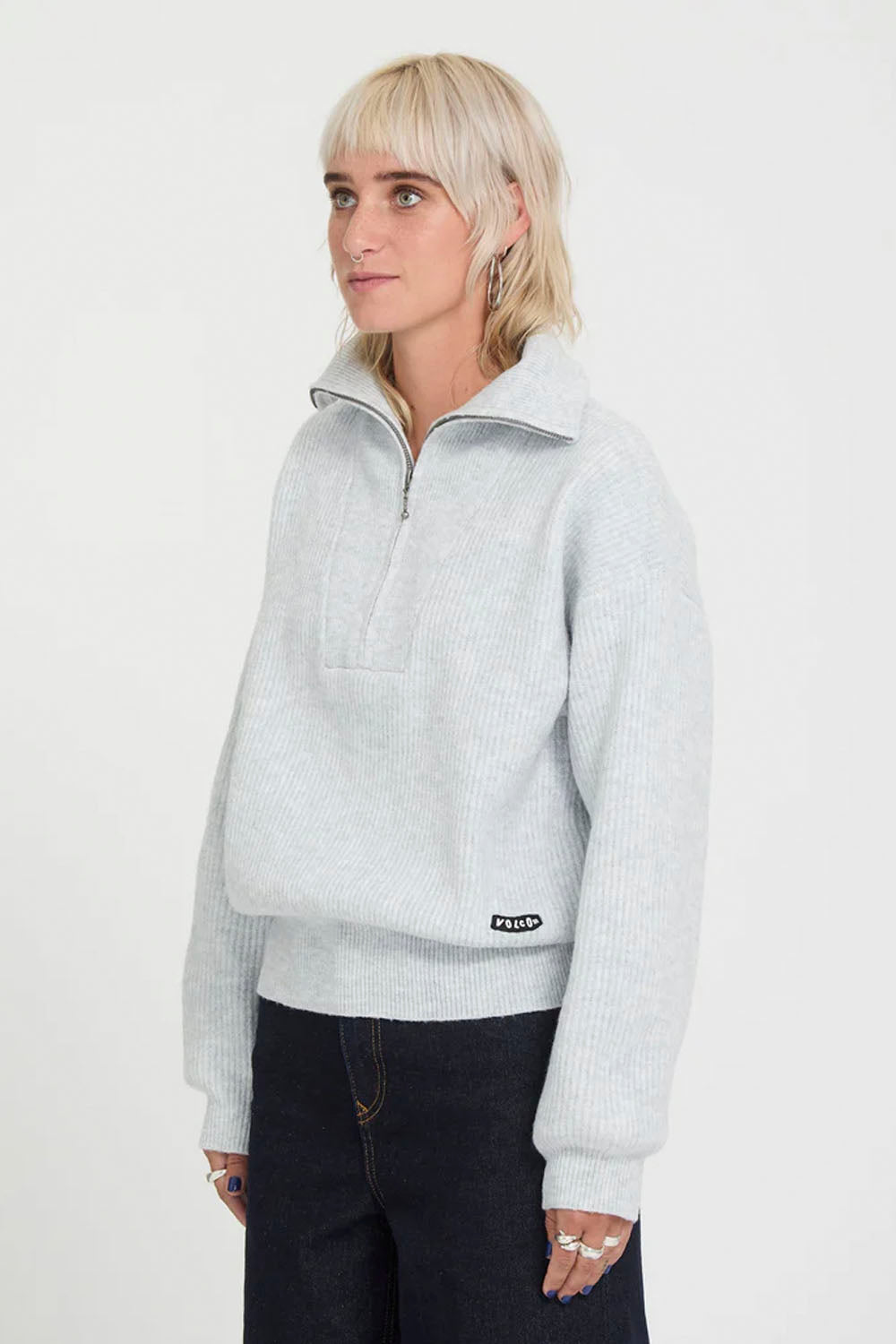 VOLCOM Voltrane Sweater Bone Heather | Shop at PUKAS SURF SHOP