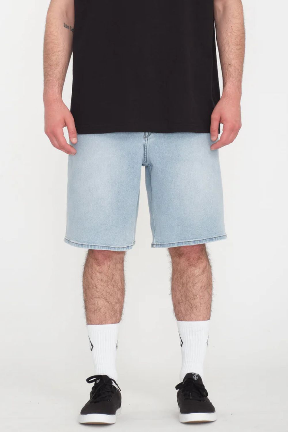VOLCOM Billow Denim Short in Desert Dirt Indigo – Men's wide-fit surf denim short at Pukas Surf Shop

