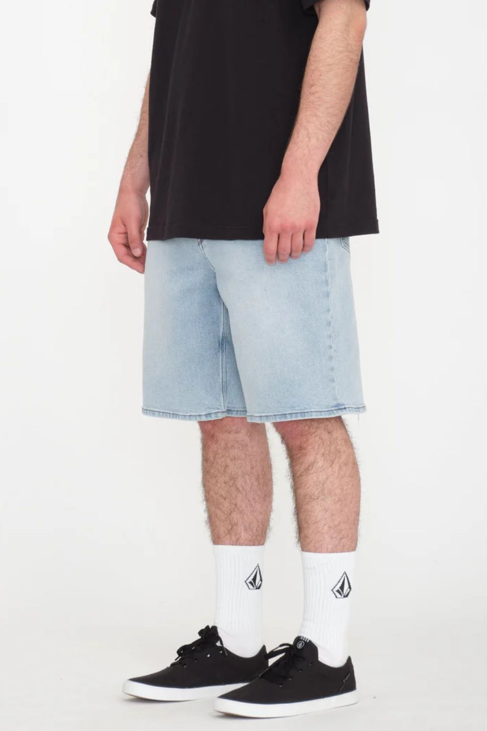 VOLCOM Billow Denim Short in Desert Dirt Indigo – Men's wide-fit surf denim short at Pukas Surf Shop

