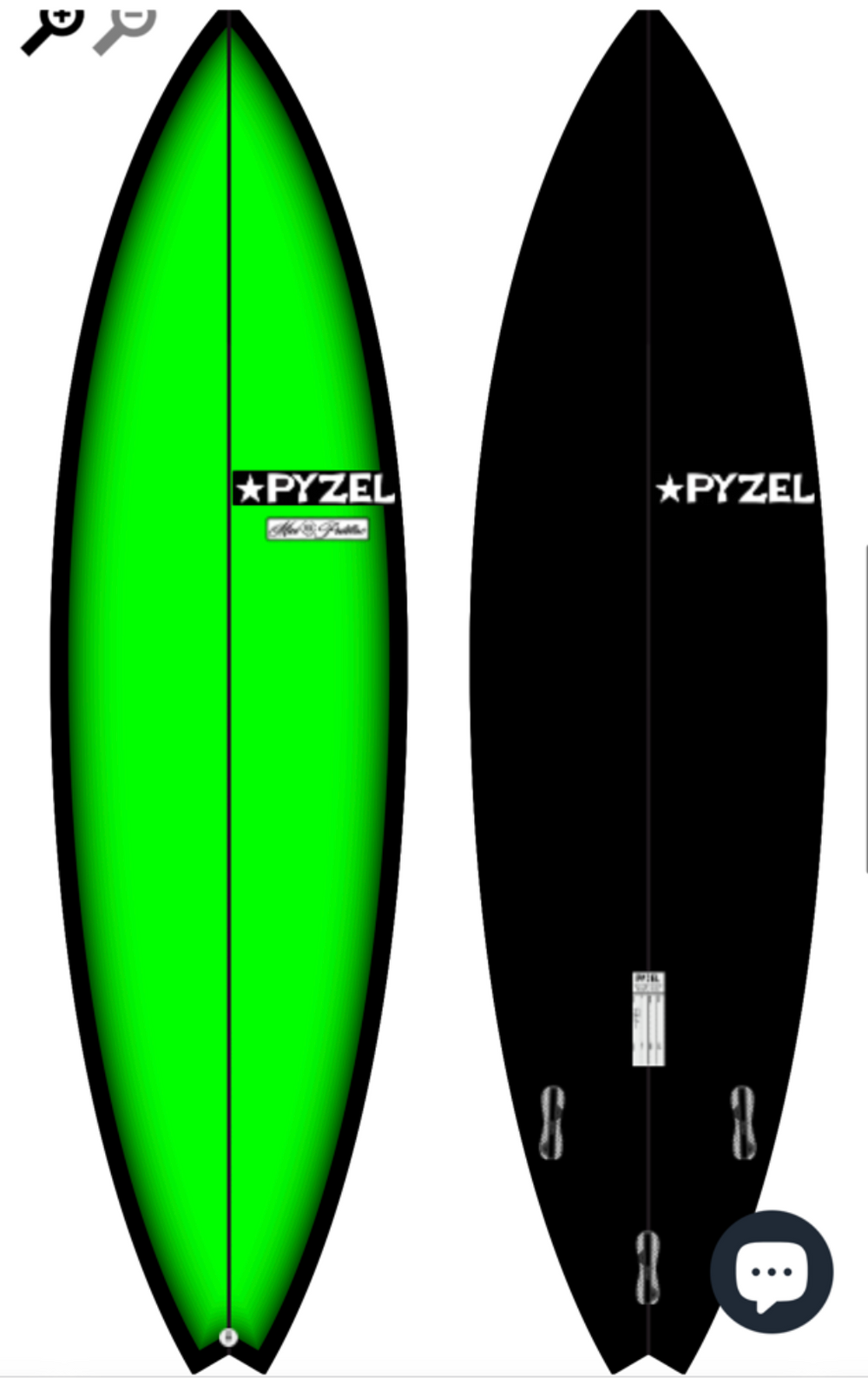 CUSTOM Ali - Pyzel Surfboards - MINI PADILLAC - 6'7