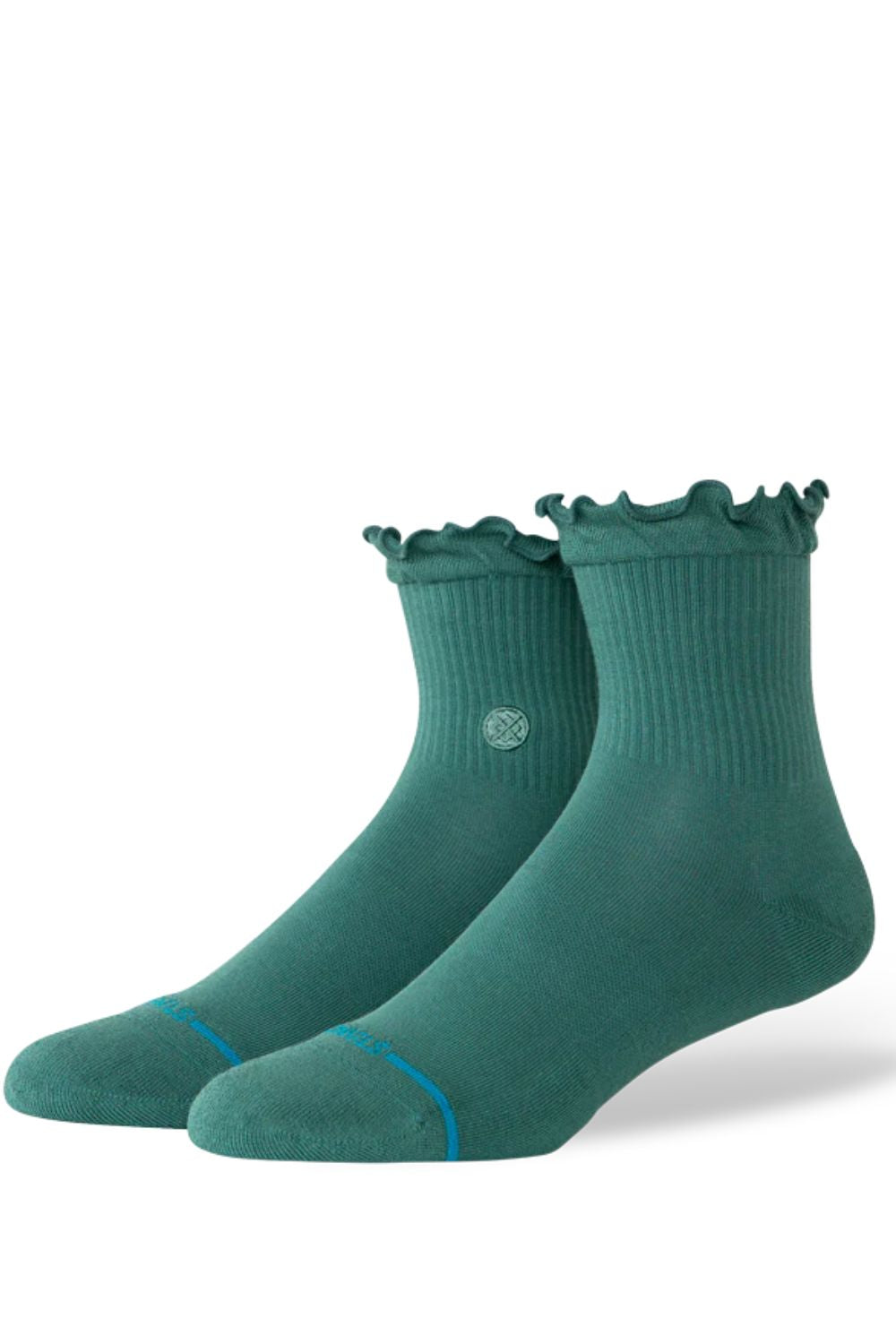 STANCE Ruffle Icon Quarter socks in Teal — surf lifestyle accessories at Pukas Surf Shop