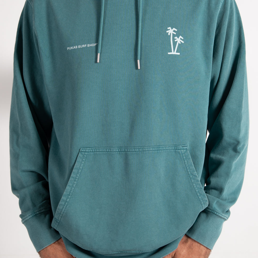 PUKAS-SURF-SHOP-HOODIE-MAN-SURFING-THE-BASQUE-COUNTRY-SURFING-CON-AMIGOS-GREEN