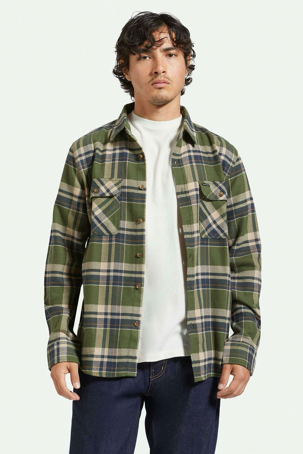 PUKAS-SURF-SHOP-JACKET-BRIXTON-BOWERY-FRANNEL-FOREST-GREEN