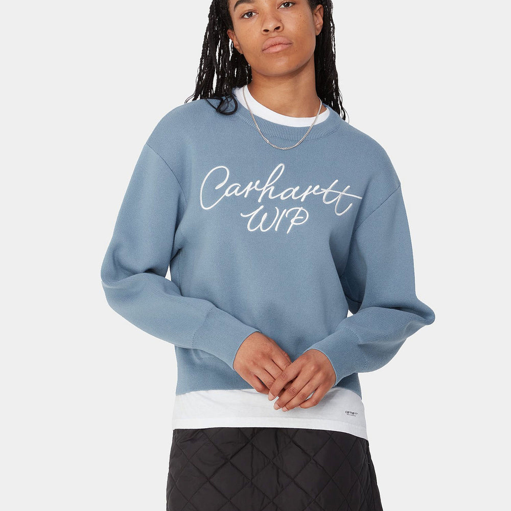 PUKAS-SURF-SHOP-SWEATER-CARHARTT-WIP-SIGNATURE-DUSTY-ICE