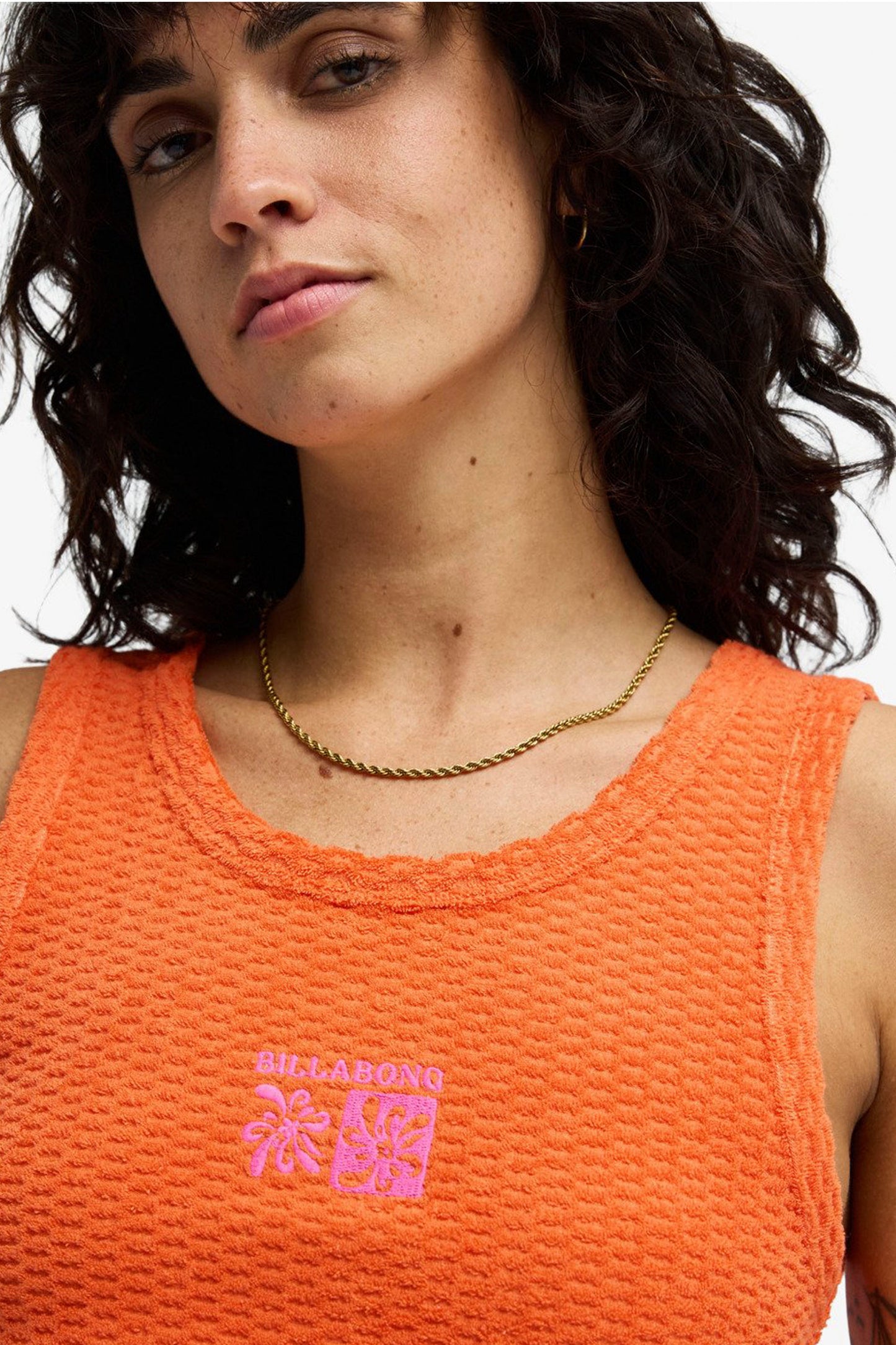 Billabong Good Vibes Tank fusion orange - women's fitted cropped top