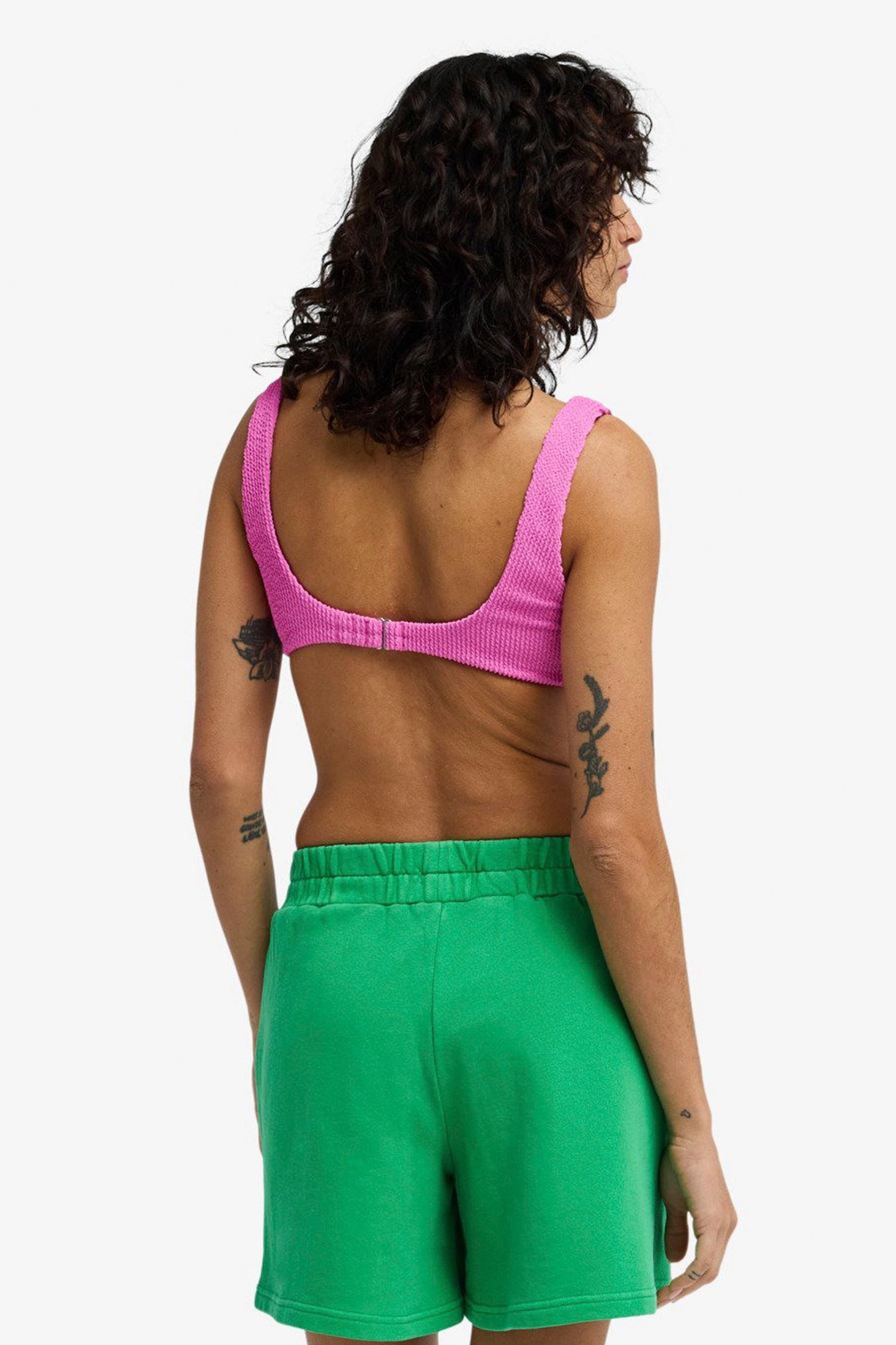 Springbreak fleece shorts in summer green with embroidered logo"