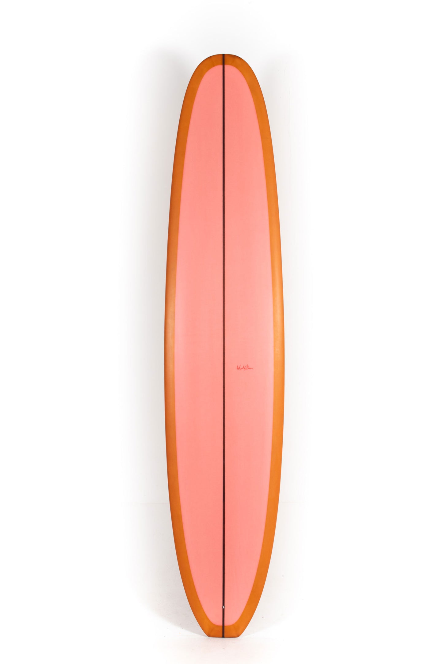 Pink and orange Adrokultura Longboard Bob's size 9'3" on a white background by Pukas Surf Shop