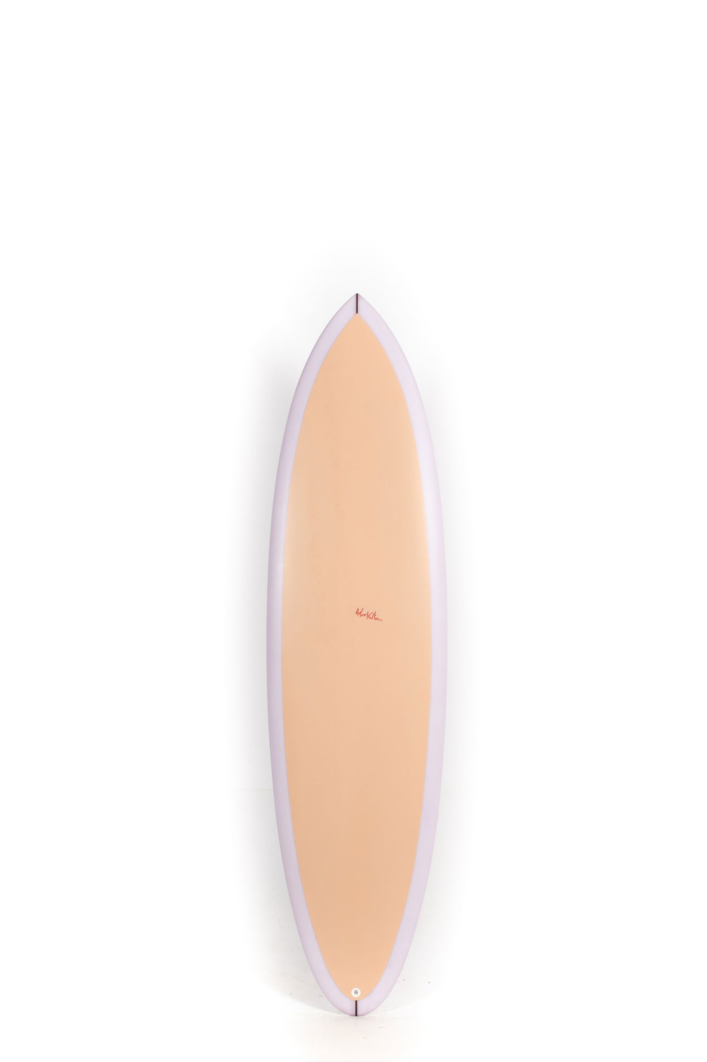 Salmon and lilac Adrokultura Surfboard size 6'8" on a white background by Pukas Surf Shop