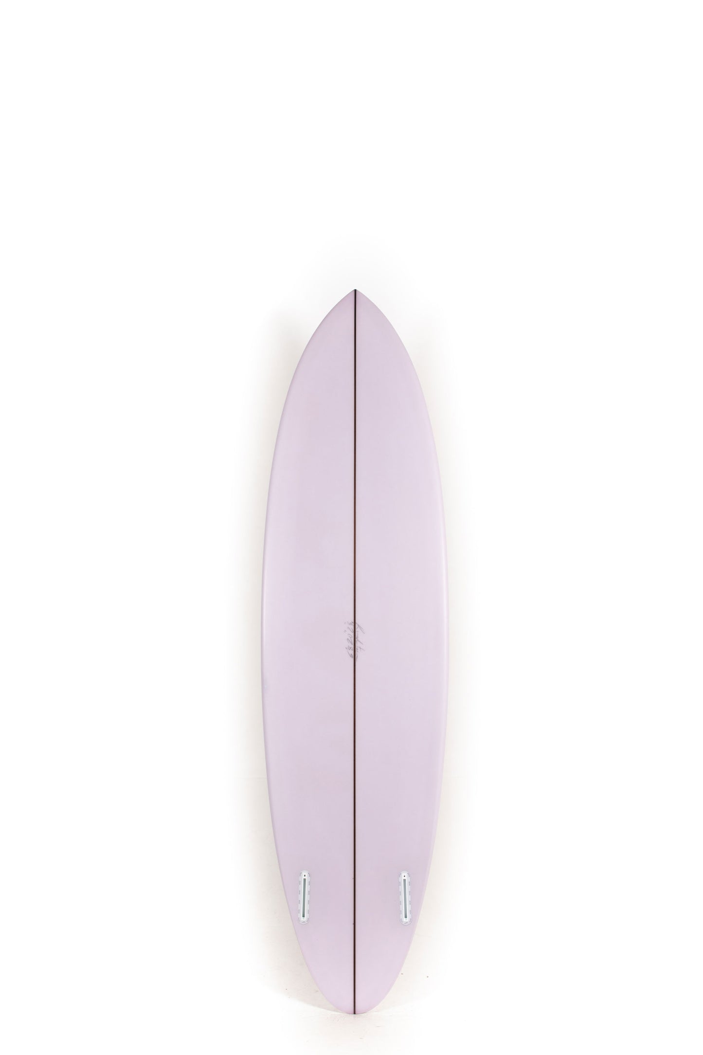 Salmon and lilac Adrokultura Surfboard size 6'8" on a white background by Pukas Surf Shop - 2