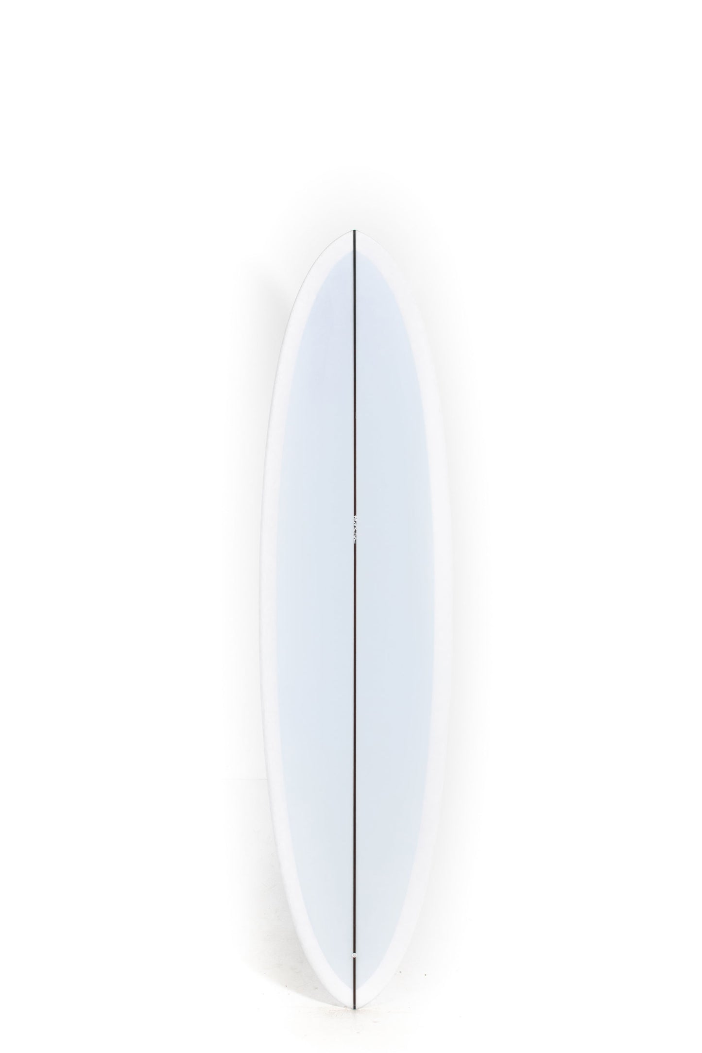 White with blue gradient Adrokultura Single Egg Surfboard on a white background by Pukas Surf Shop