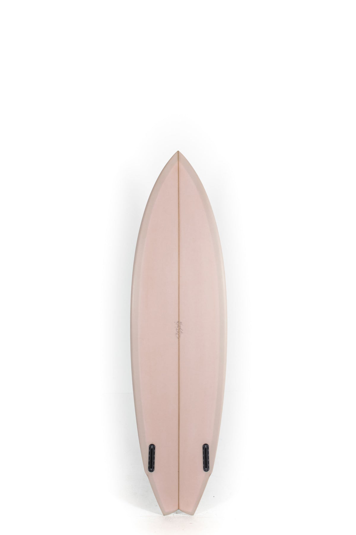 Pink and light blue adrokultura Winged Twin Surfboard size 6'4" on a white background by Pukas Surf Shop - 2