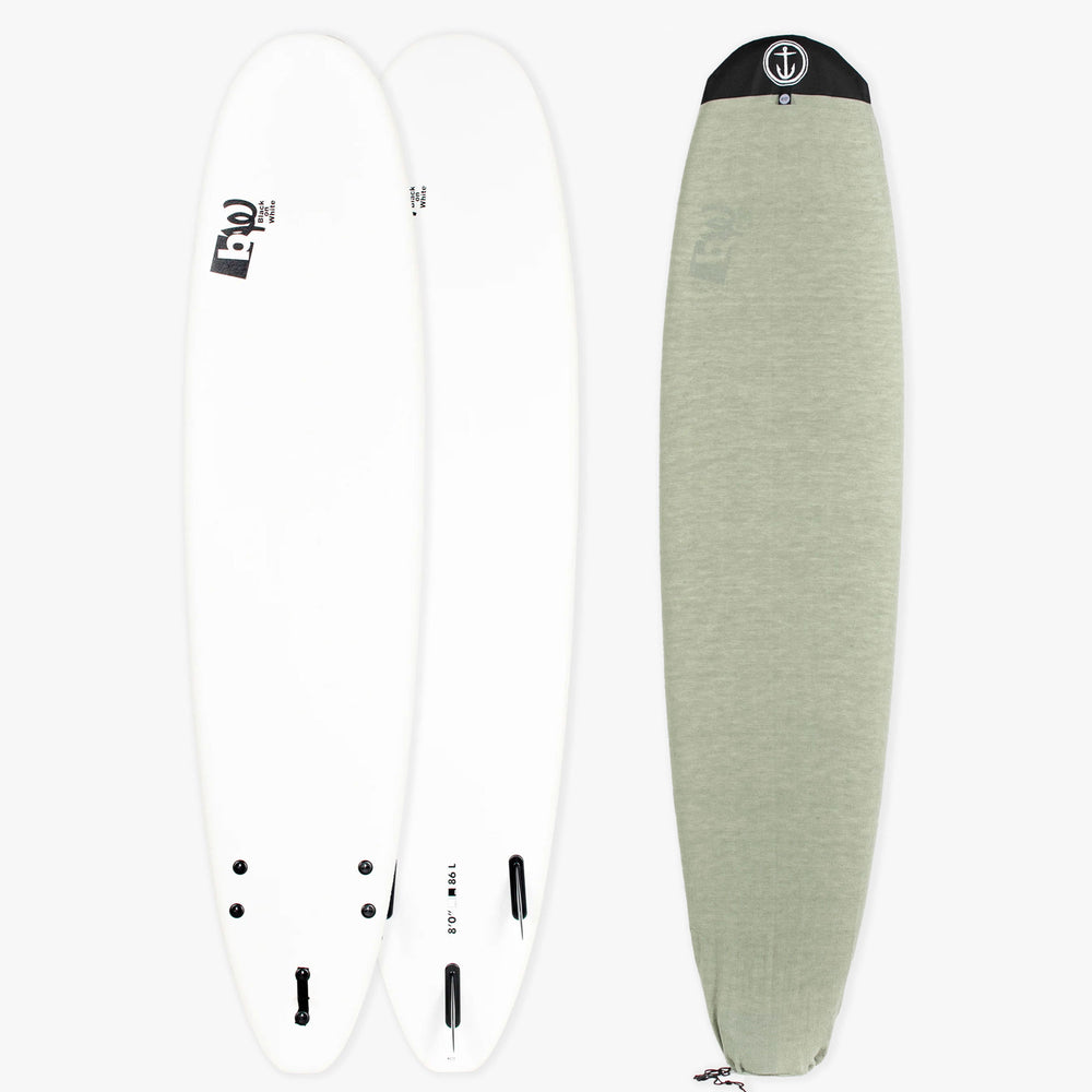 BW SOFT 8'0" BEGINNER PACK | Softboard + Leash + Fins + Wax + Boardsock