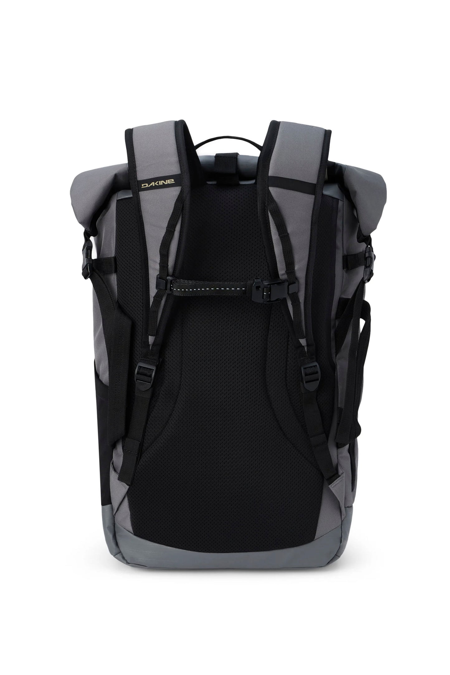 Grey Dakine Mission DLX Wet Dry Rolltop Backpack 35L on a white background