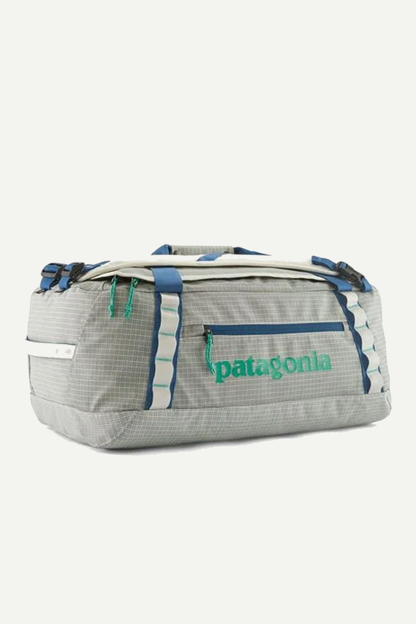 Patagonia Black Hole Duffel 40L Birch White - Front view of the travel duffel bag