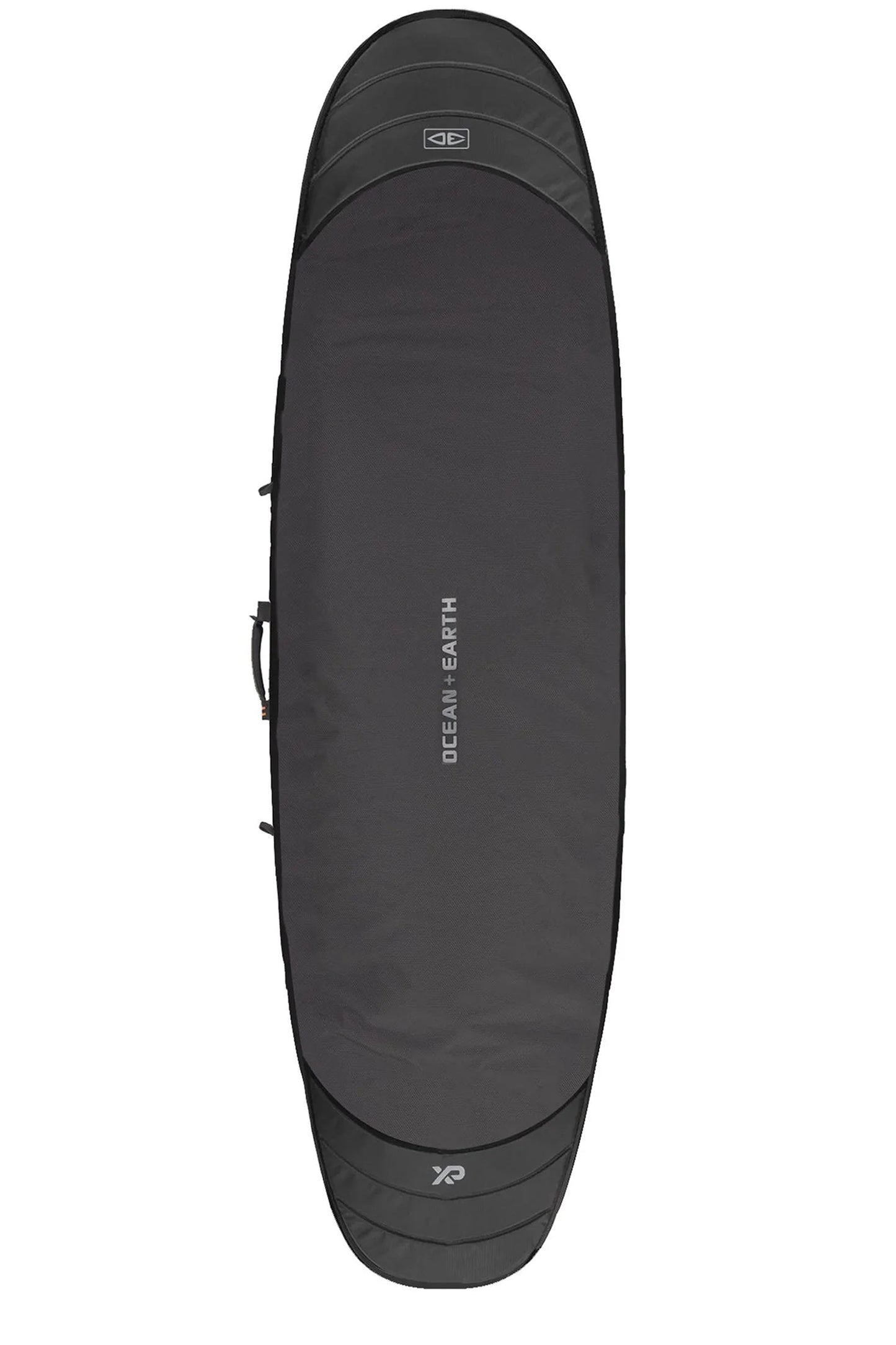 Top view of black Ocean & Earth Hypa Longboard Day Bag.