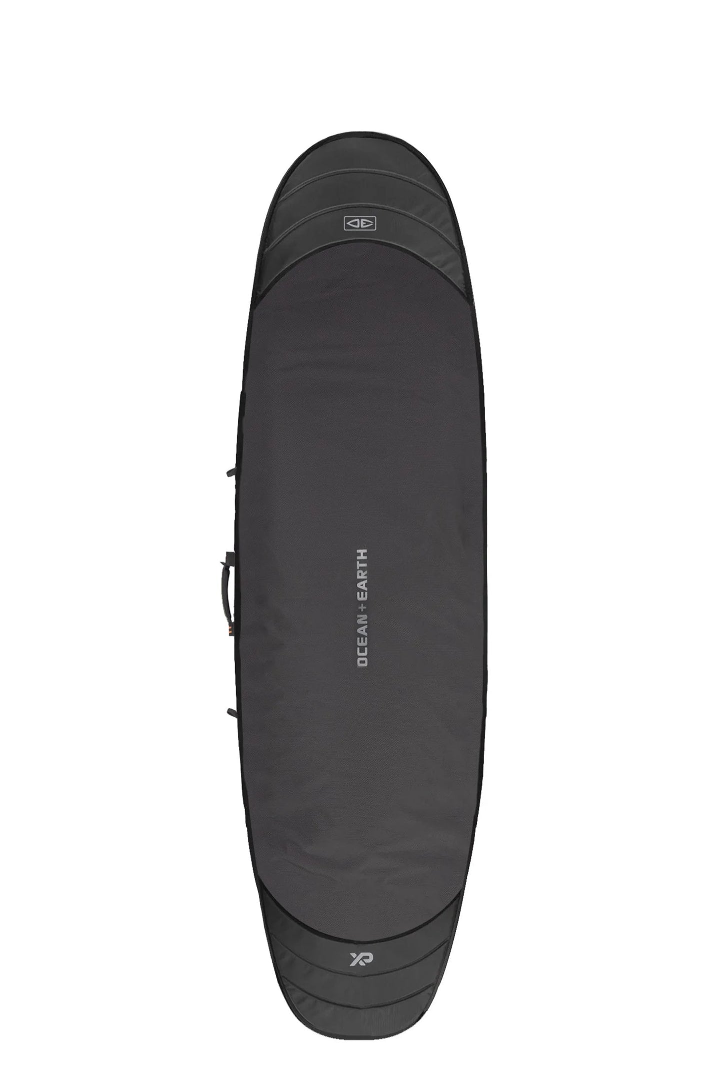 Top view of black Ocean & Earth Hypa Longboard Day Bag.