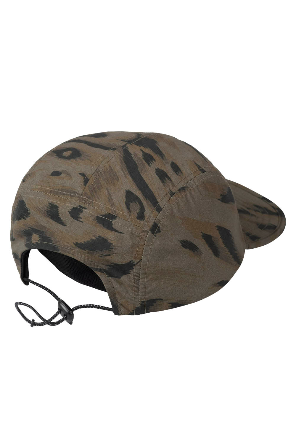 Brown cap with a military print on a white background