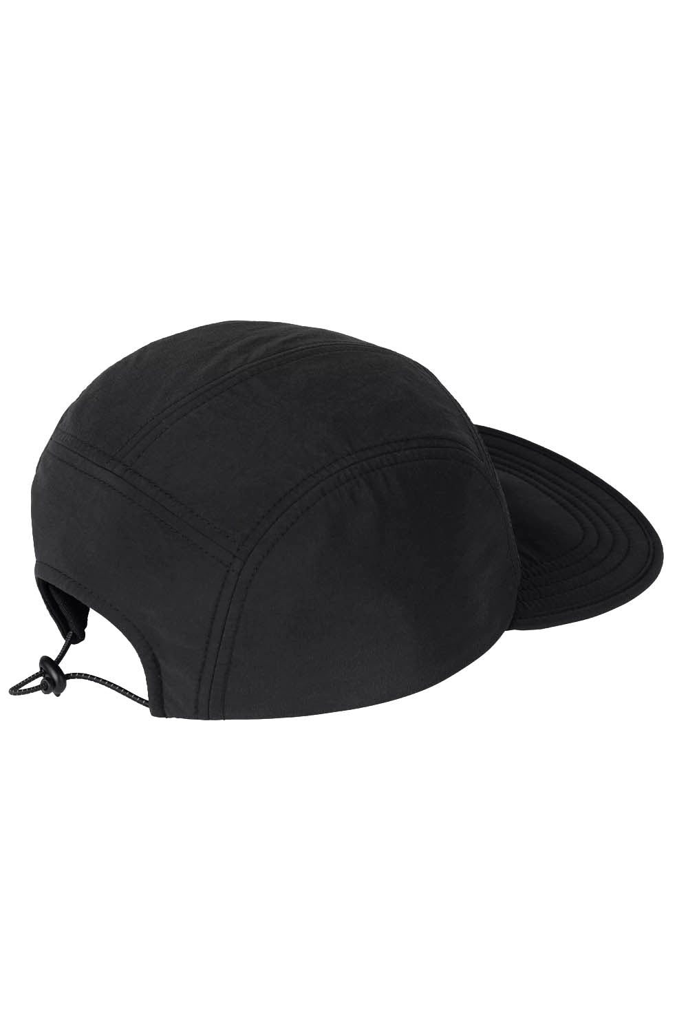 Black cap with a logo on a white background