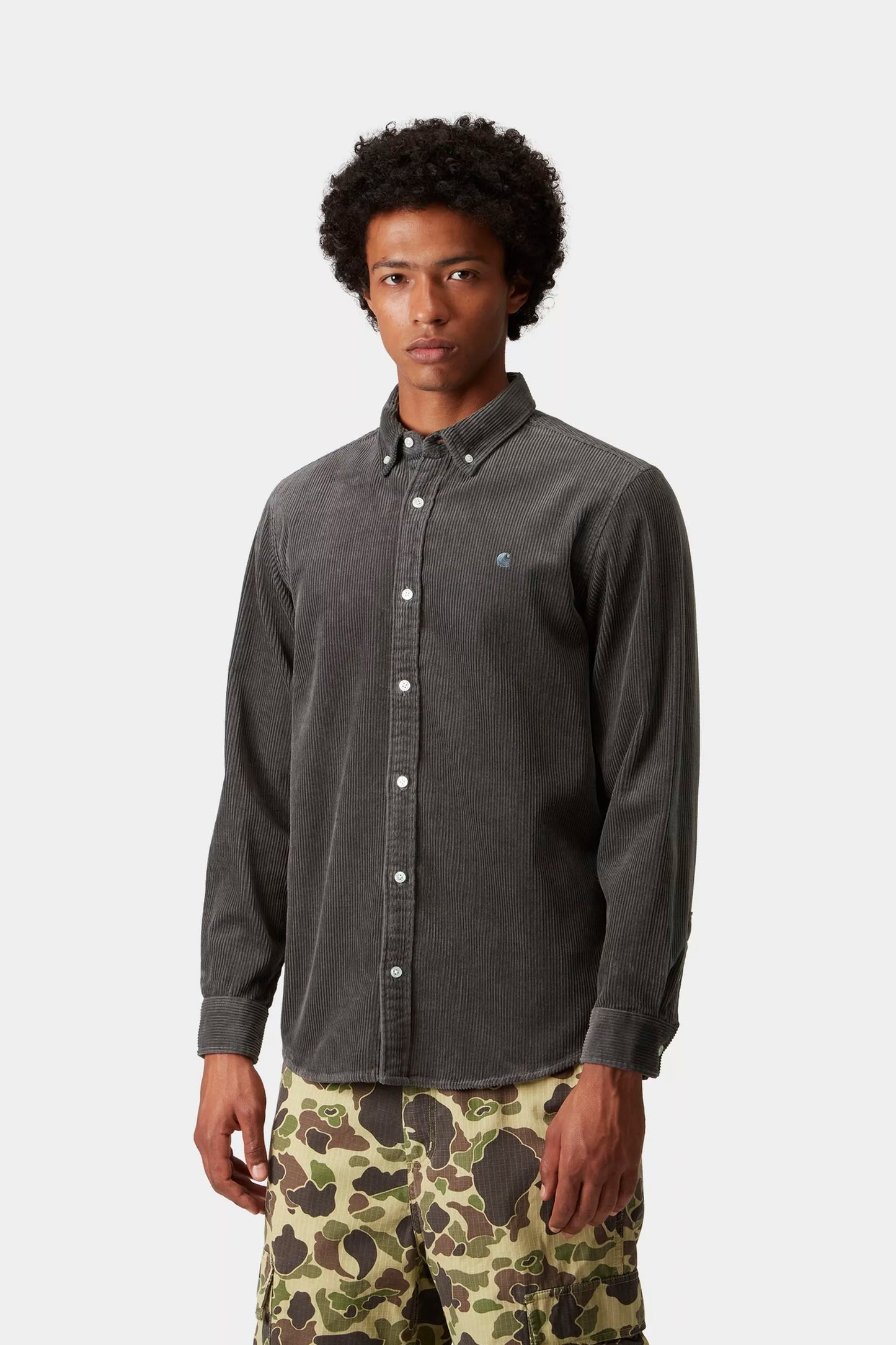 Pukas Surf Shop Carhartt WIP L/S Madison Cord Shirt Graphite corduroy relaxed fit