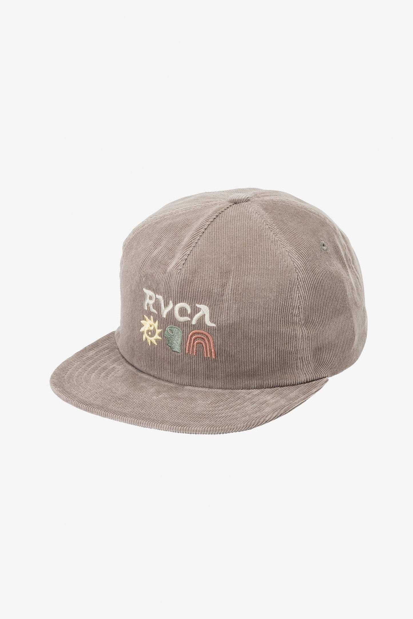 Pukas Surf Shop RVCA Deep Thoughts Cord snapback cap corduroy brown front embroidery