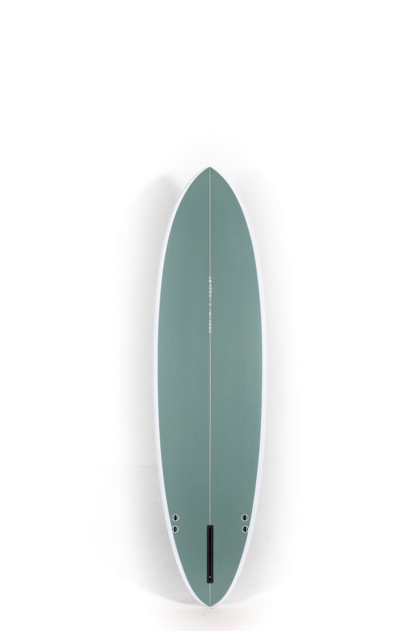 Green Channel Islands CI MID Surfboard with white rail size 6'10" at Pukas Surf Shop