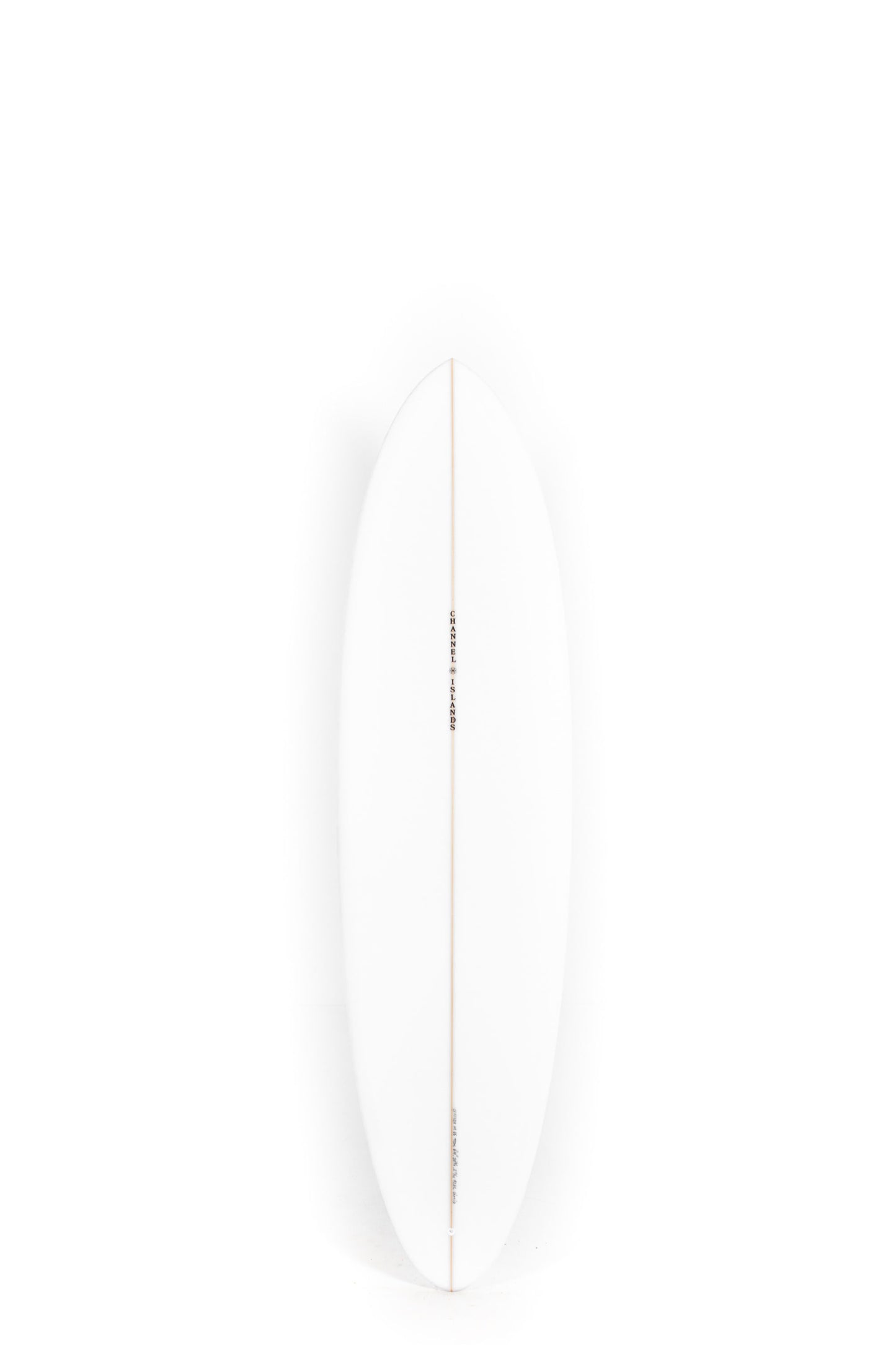 White Channel Islands Surfboard Ci Mid  size 6'10" on a white background by Pukas Surf Shop