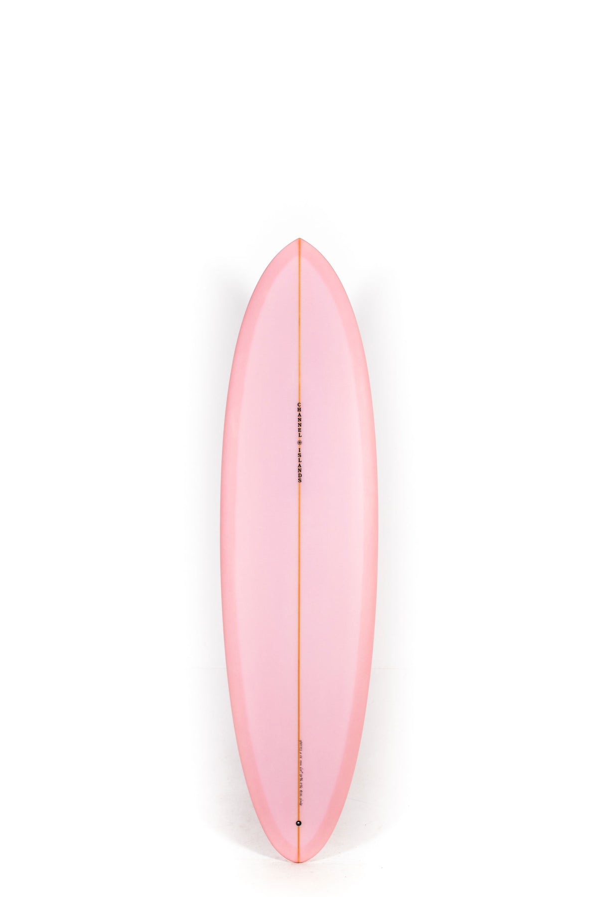 Pink Channel Islands Surfboard CI MID size 6'10" on a white background by Pukas surf shop