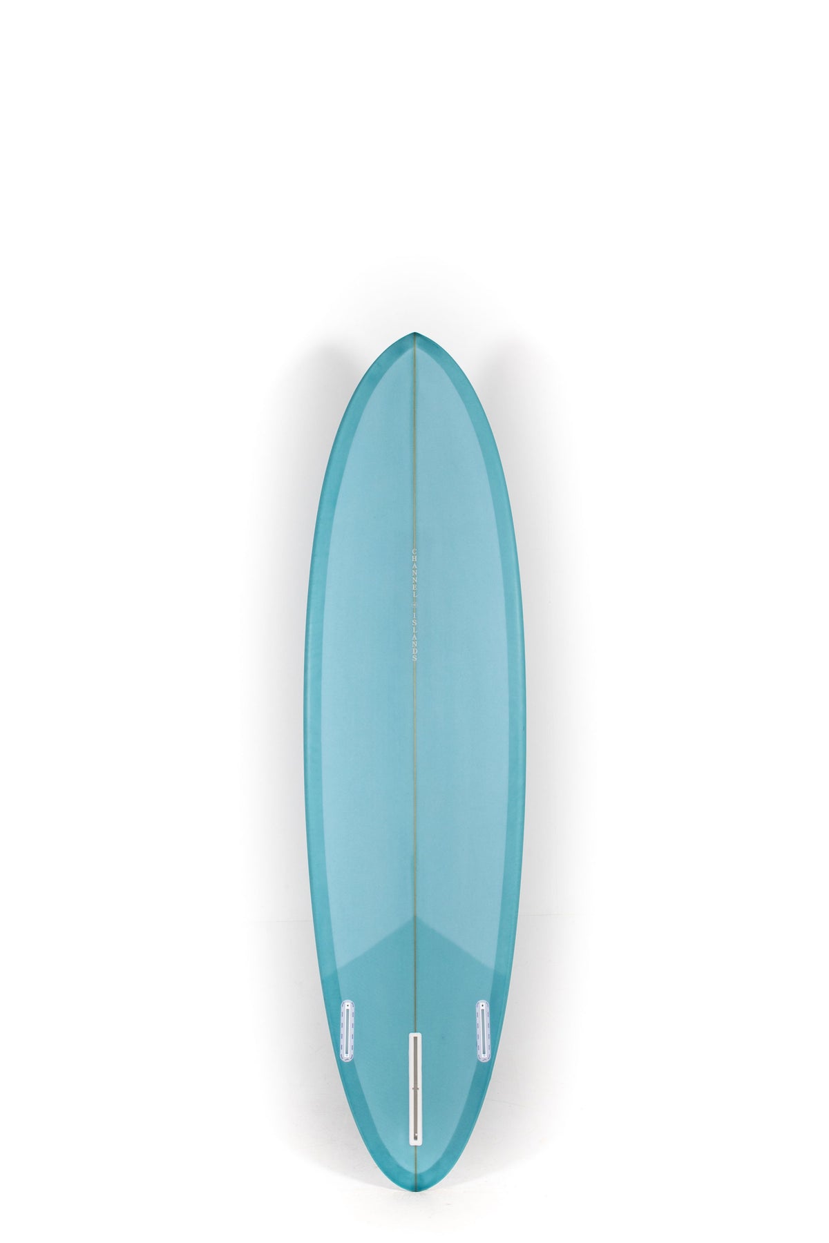 Blue Channel Islands Surfboard CI MID size  6'10" on a white background by Pukas Surf Shop - 2