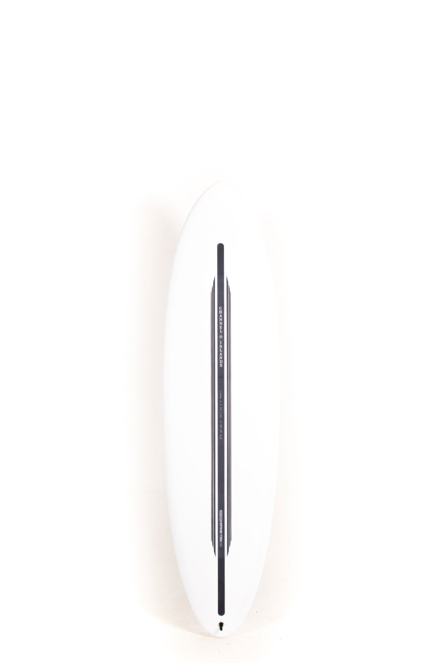 White Channel Islands CI MID surfboard with black carbon strip in the middle size 6'8" at Pukas Surf Shop
